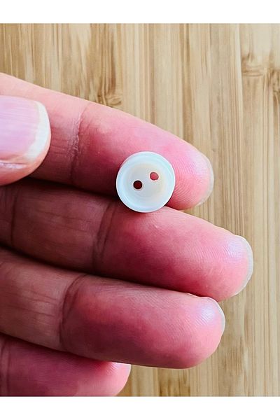 Öztürk Cream Baby Button with a Top Stitch. 5X11Mm .Cup.