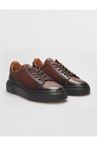 harrow Genuine Leather Tan Lace-Up Men's Sneaker Shoes