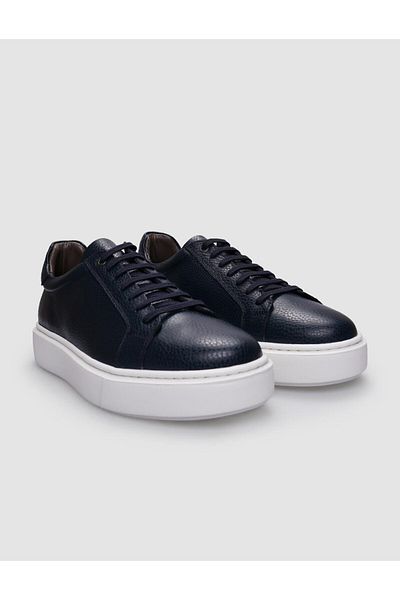 Cabani Pantofi sport pentru bărbați, 100% piele naturală, albastru bleumarin