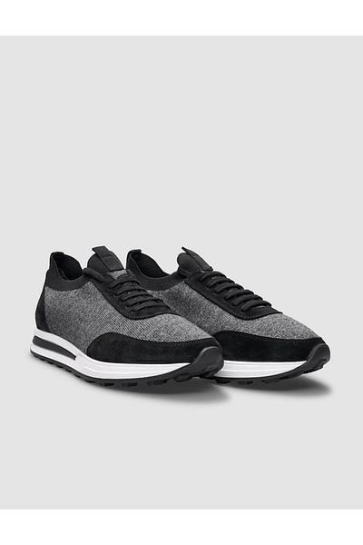 Cabani Knitwear Black Lace-Up Men's Sports Shoes