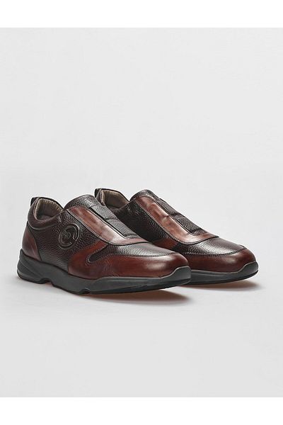 Cabani Genuine Leather Brown Fur Lined Men's Sports Shoes