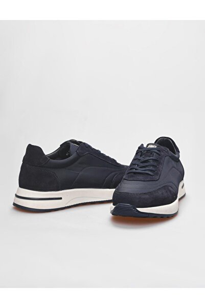 Cabani Ανδρικά αθλητικά παπούτσια από γνήσιο δέρμα Navy Blue Suede