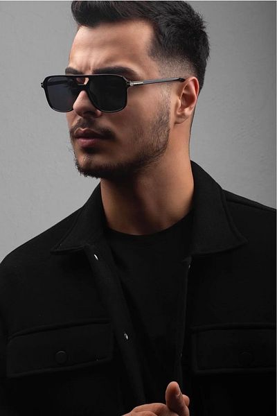 LUPİX Handy Unisex Black Sunglasses