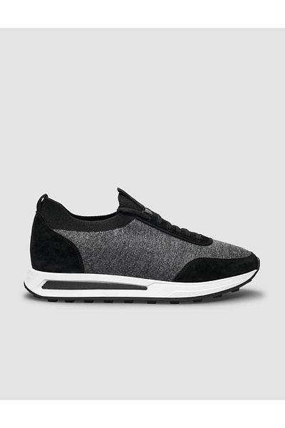 Cabani Knitwear Black Lace-Up Men's Sports Shoes