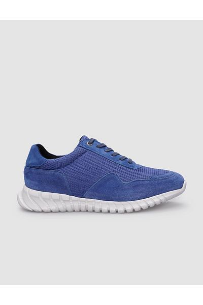 Cabani Men's Sneakers - Knitwear Blue, Lace-up