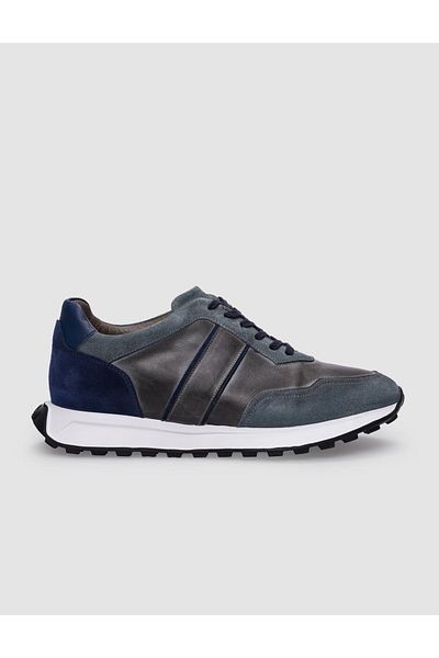 Cabani Gray Men's Sneakers - 100% Genuine Leather, Lace-up