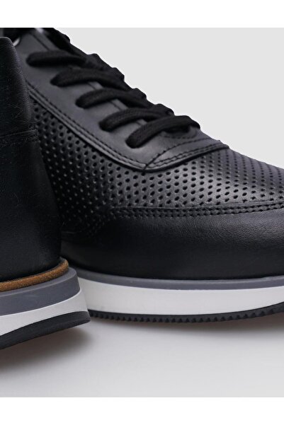 Cabani Μαύρο Γνήσιο Δέρμα - 100% Lace-Up Ανδρικό Sneaker