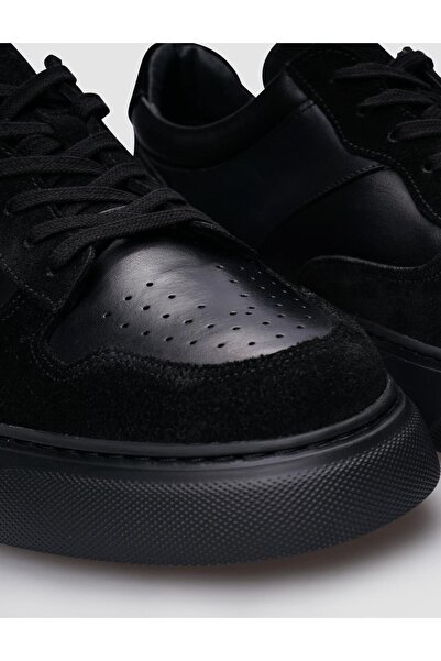 Cabani Μαύρο Suede Ανδρικό Sneaker - 100% Γνήσιο Δέρμα, Lace Up