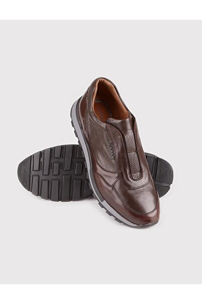 Cabani Ανδρικά αθλητικά παπούτσια από γνήσιο δέρμα ελαφριά από καουτσούκ σε καφέ χρώμα