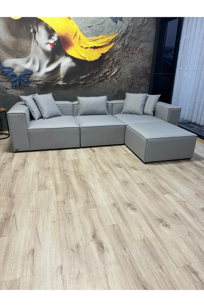 DREAM GARDEN Erduran Mobilya Angelo 4 Modül Modüler Koltuk (3 MODÜL 1 PUF) Ke...