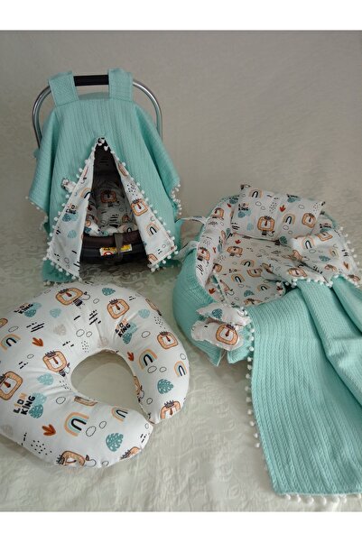 Wenaris غطاء عربة الأطفال وسادة عربة الأطفال بطانية Babynest ووسادة الرضاعة ا...