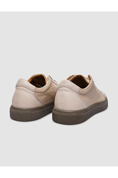 Cabani Μπεζ ανδρικό αθλητικό παπούτσι - 100% γνήσιο δέρμα, κορδόνι