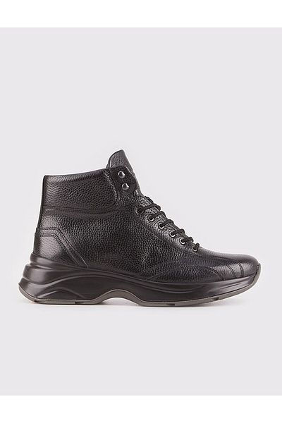 Cabani Genuine Leather Black Men's Zippered Daily Boots