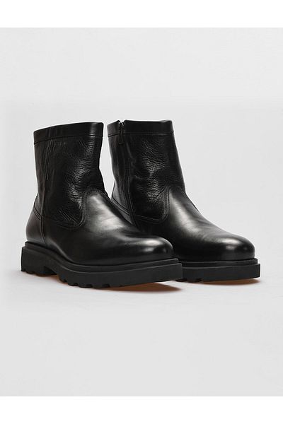 Cabani Genuine Leather Black Zippered Men's Casual Boots