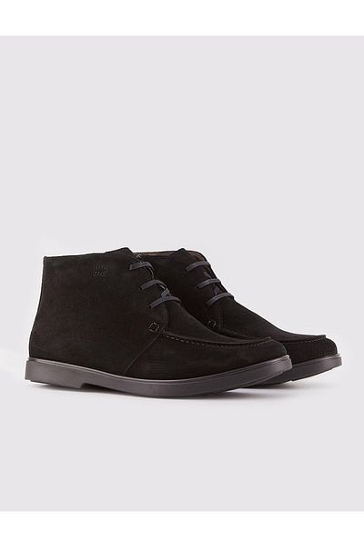 Cabani Suede Genuine Leather Black Zippered Men's Casual Boots