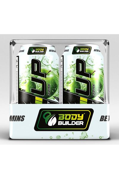Body Builder P-up Pre-Workout Drink, Energy-Boosting, Apple Flavor, 330 ML (Pack of 2 Pieces)