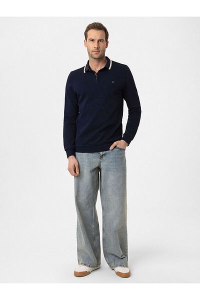 LC Waikiki Classic Polo Neck Long Sleeve Pike Men's T-Shirt
