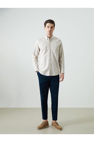 LC Waikiki Ανδρικό μακρυμάνικο πουκάμισο Oxford LCWAIKIKI Classic με κανονική εφαρμογή