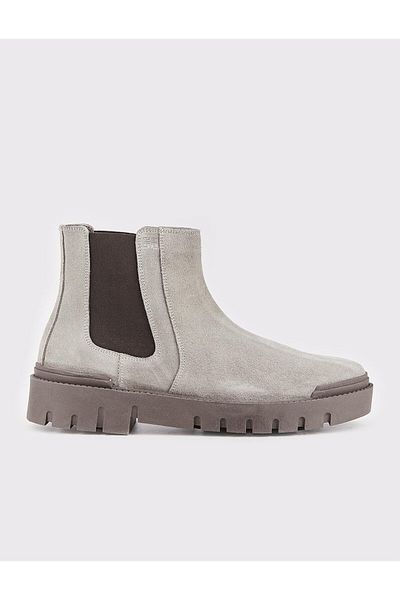 Cabani Genuine Leather Gray Men's Casual Boots