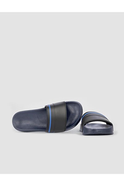 Cabani Navy Blue Black Men's Slippers