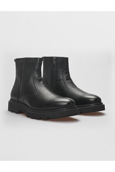 Cabani Genuine Leather Black Zippered Men's Casual Boots