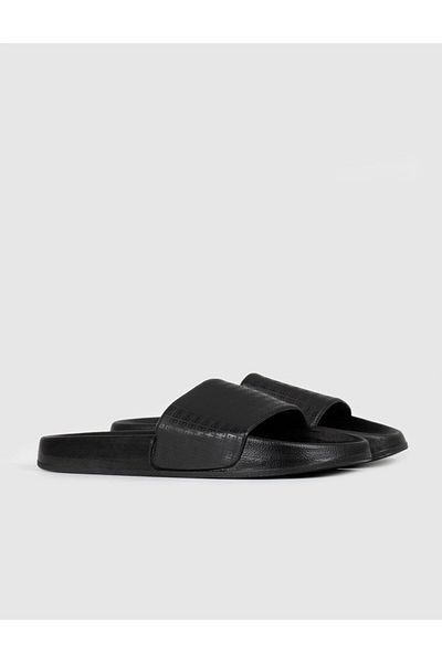 Cabani Black Rubber Sole Men's Slippers
