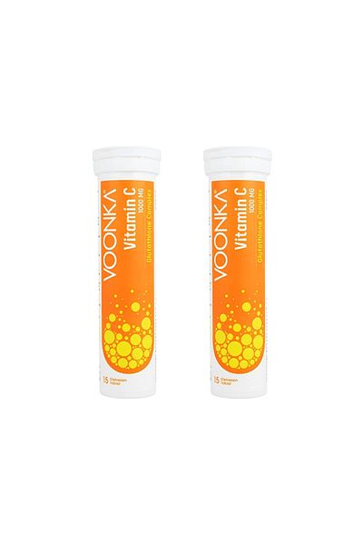 Voonka Vitamin C and Glutathione Complex - 15 Effervescent Tablets 2 Pieces