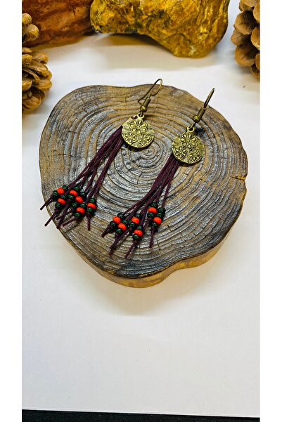 Porsuk Alternatif أقراط نسائية مصنوعة يدويًا من النحاس العرقي