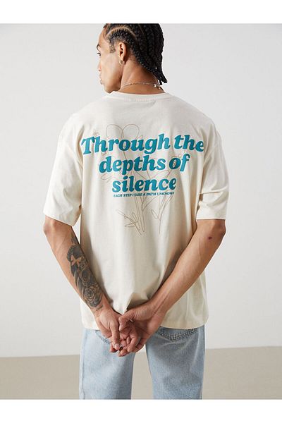 LC Waikiki New Season Crew Neck Κοντό μανίκι εμπριμέ χτενισμένο βαμβακερό ανδρικό Tisort - S55956Z8