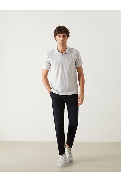 LC Waikiki Ανδρικό μπλουζάκι Southblue Polo Neck Απλό χτενισμένο βαμβακερό