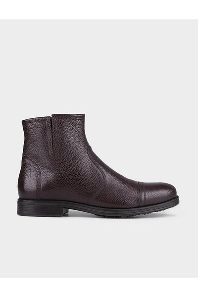 Cabani Zippered Genuine Leather Brown Men's Casual Boots