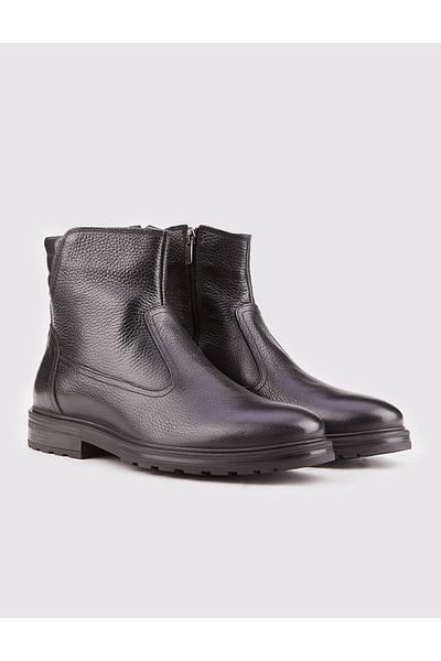 Cabani Genuine Leather Black Zippered Men's Casual Boots