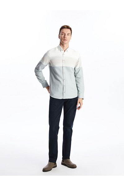 LC Waikiki Ανδρικό ριγέ μακρυμάνικο πουκάμισο LCWAIKIKI Classic Regular Fit