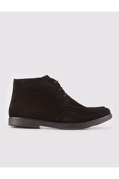 Cabani Suede Genuine Leather Black Zippered Men's Casual Boots