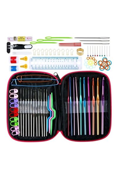 Primo Plus 100-Piece Crochet Knitting Tool Set Multicolour