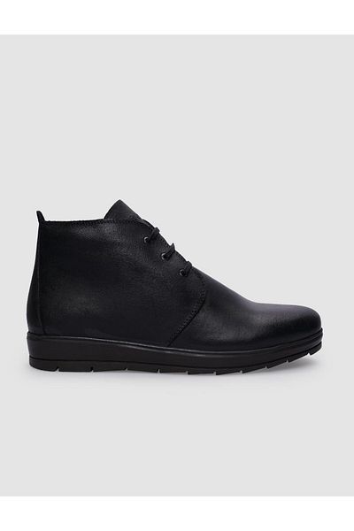Cabani Black Genuine Leather - Aged Look Men's Boots, Lace-up