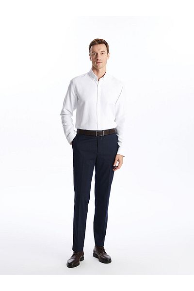 LC Waikiki SOUTHBLUE Slim Fit μακρυμάνικο ανδρικό πουκάμισο Dobby