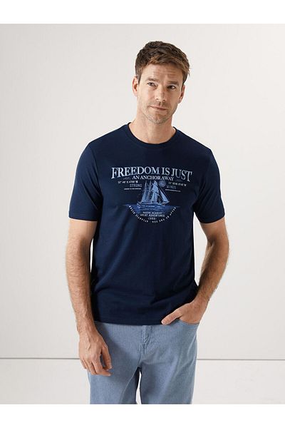 LC Waikiki Crew Neck Short Sleeve Printed Combed Cotton Men's T-Shirt