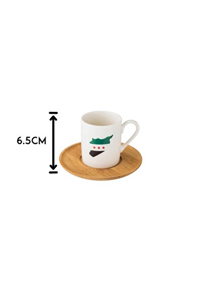 Dania A set of Turkish coffee cups with a wooden saucer for 6 people