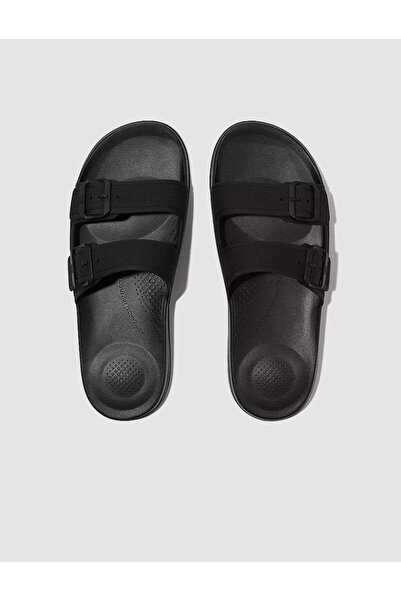 Fitflop iQUSHION GS9 Çift Tokalı Siyah Erkek Terlik