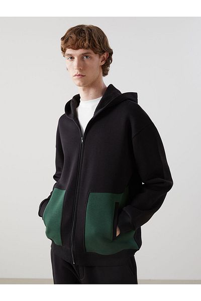 LC Waikiki Hooded Long Sleeve Men's Zippered Sweatshirt