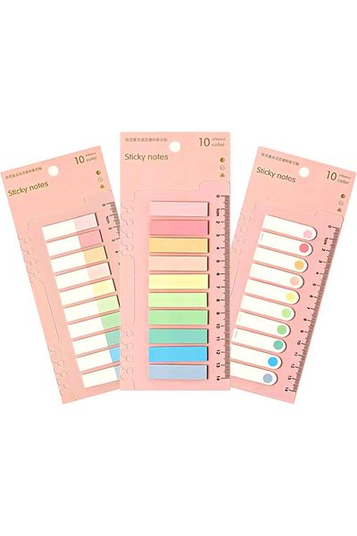 STOREMAX Ysstorex Sticky Notes Transparent Colorful Sticky Note Papers Notebook Bookmarks Label Marker 3'