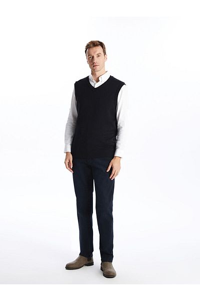 LC Waikiki Standard Mold V-Neck Men's Knitwear Sweater