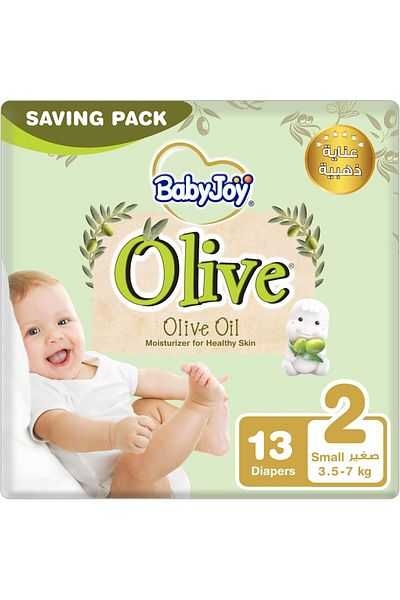 BabyJoy Olive Diapers 13-Pieces Saving Pack, Small