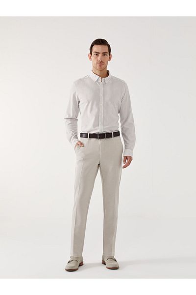 LC Waikiki Ανδρικό ριγέ μακρυμάνικο πουκάμισο LCW Vision Slim Fit