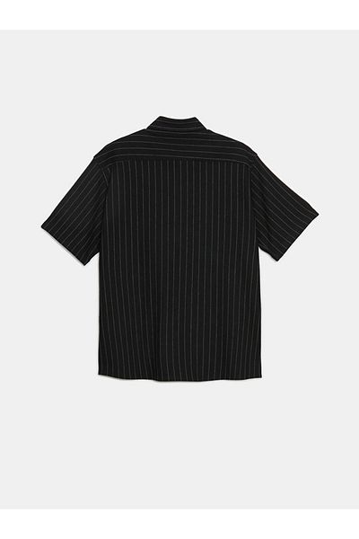 LC Waikiki Νέα σεζόν Regular Fit Κοντό μανίκι ριγέ ανδρικό πουκάμισο S5FD83Z8