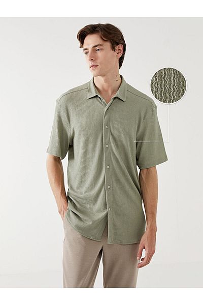 LC Waikiki Lcw Vision Green Regular Fit Men's Short Sleeve Shirt