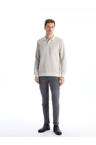 LC Waikiki Polo Neck Long Sleeve Men's Sweatshirt