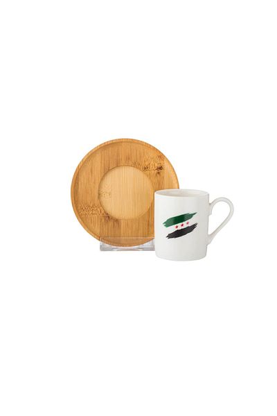 Dania A set of Turkish coffee cups with a wooden saucer for 6 people