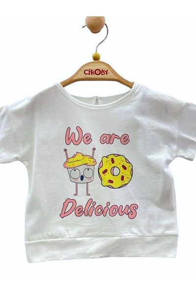 Çikoby Donat Printed Cotton Baby Girl T-shirt